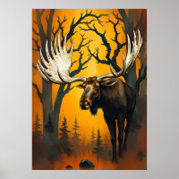 Majestic Elche im Herbstwald - Wilderness Kunst