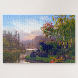 Majestic Elche in einer schwedischen Herbstlandsch Puzzle