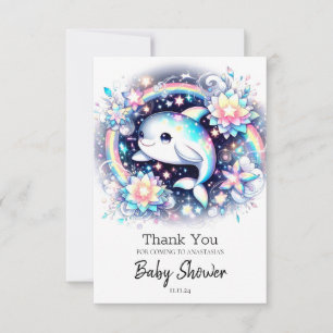 Majestic Elegante Dolphin Baby Dusche Dankeskarte
