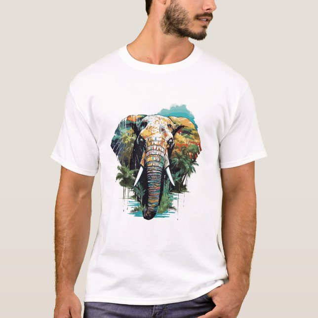 Majestic Elephant Animal World Wildlife Beauty Art T-Shirt (Vorderseite)