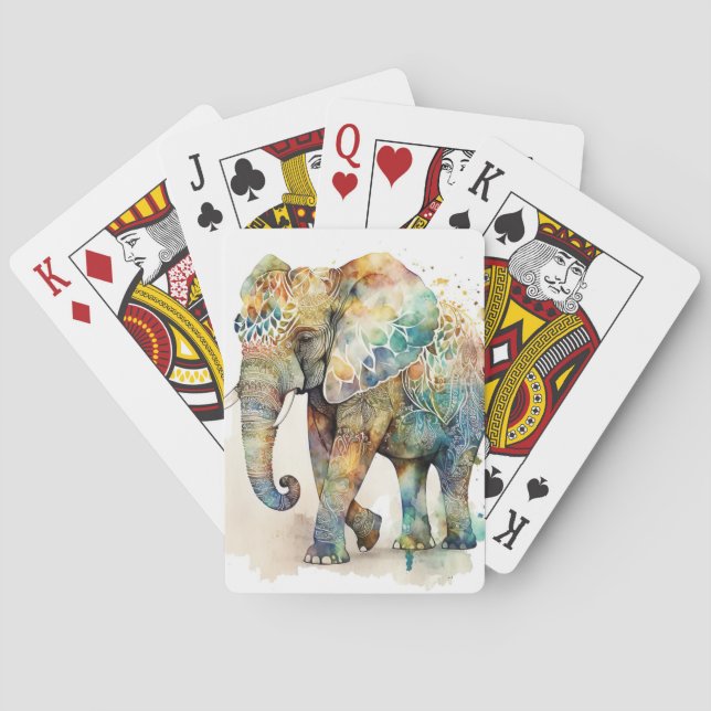 Majestic Elephant Beautiful Artwork Spirit Guide Spielkarten (Rückseite)