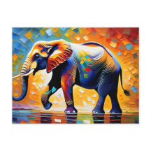 Majestic Elephant in Vibrant Hues