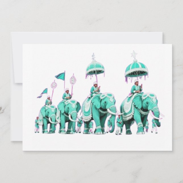 Majestic Elephant Mandala  Einladung (Vorderseite)