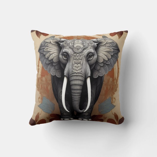 Majestic Elephant Mandala Kissen (Rückseite)