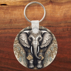 Majestic Elephant Mandala Schlüsselanhänger