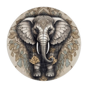 Majestic Elephant Mandala Schneidebrett