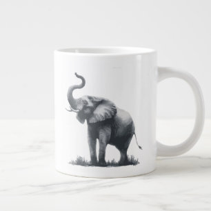 Majestic Elephant mit Raised Trunk Jumbo-Tasse