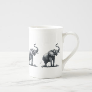 Majestic Elephant mit Raised Trunk Prozellantasse
