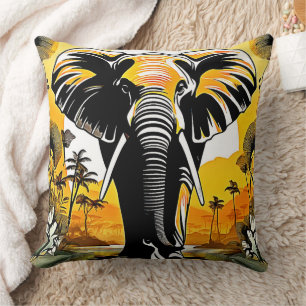 Majestic Elephant Sunset Kissen