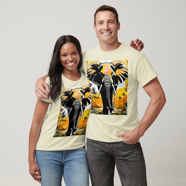 Majestic Elephant Sunset T-Shirt (Unisex)