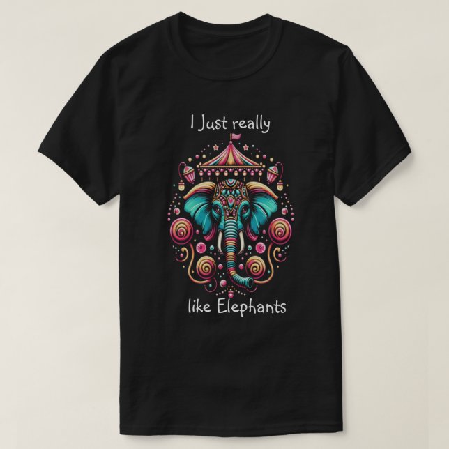 Majestic Elephant Under Circus Canopy T-Shirt (Design vorne)