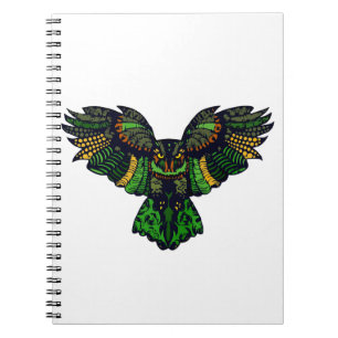 Majestic Emerald Owl Notizblock