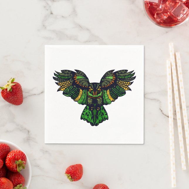Majestic Emerald Owl Serviette (Beispiel)