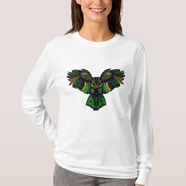 Majestic Emerald Owl T-Shirt (Vorderseite)