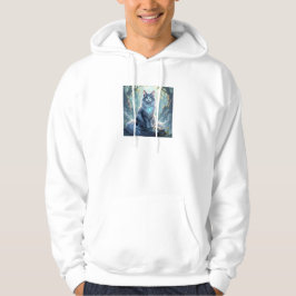 **Majestic Fantasy Cat with Mystical Aura – High F Hoodie