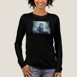 **Majestic Fantasy Cat with Mystical Aura – High F Tri-Blend Shirt