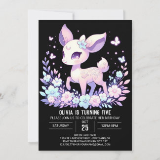 Majestic Fantasy Deer Digital Geburtstag Einladung