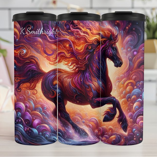 Majestic Fantasy Horse Cosmic Swirl Thermosbecher (Von Creator hochgeladen)