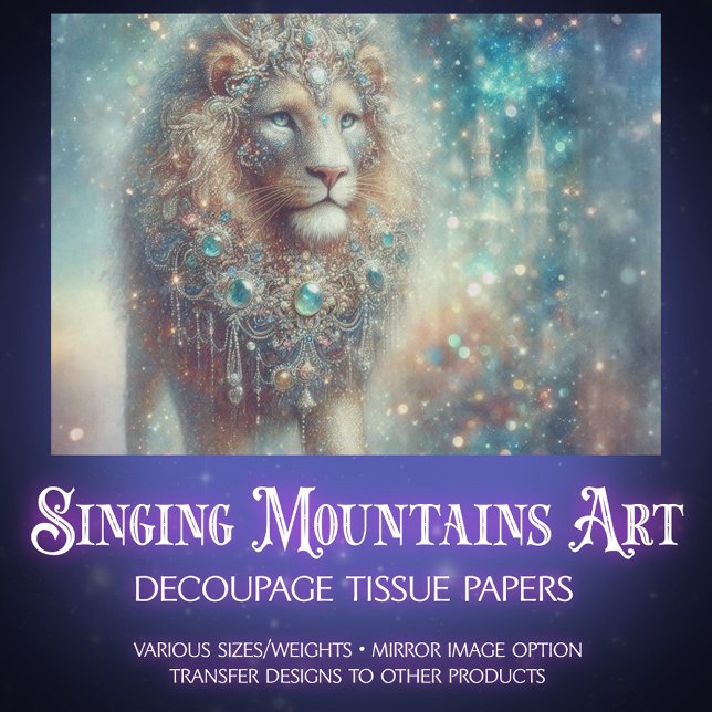 Majestic Fantasy Lion King Decoupage Seidenpapier (Von Creator hochgeladen)