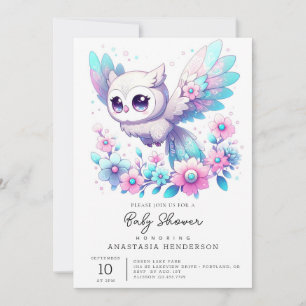 Majestic Fantasy Owl Babydusche Einladung