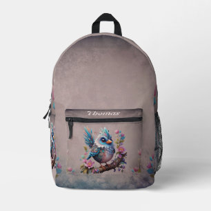 Majestic-Fantasy-Vogel sitzt auf einem Ast Bedruckter Rucksack