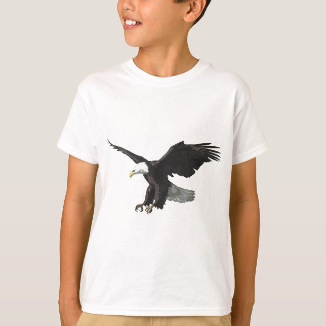 Majestic Flying American Bald Eagle Foto Portrait T-Shirt (Vorderseite)