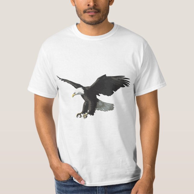 Majestic Flying American Bald Eagle Photo Portrait T-Shirt (Vorderseite)