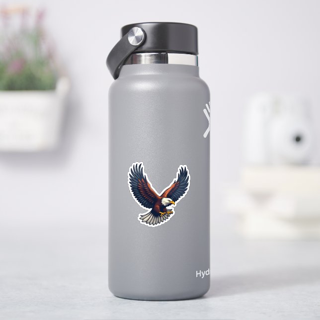 Majestic Flying Eagle Symbol der Stärke und des Gr Aufkleber (HydroFlask)