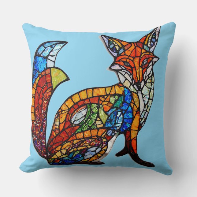 Majestic Fox-Hartglas-Design Kissen (Vorderseite)