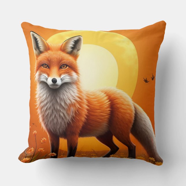 Majestic Fox Portrait Kissen (Vorderseite)