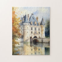 Majestic French Castle Wasserfarbenpuzzle