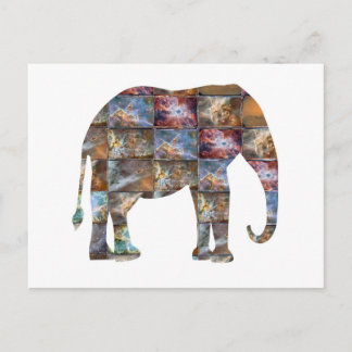 Majestic Friendly Animal: Elephant Marble Tiles Postkarte