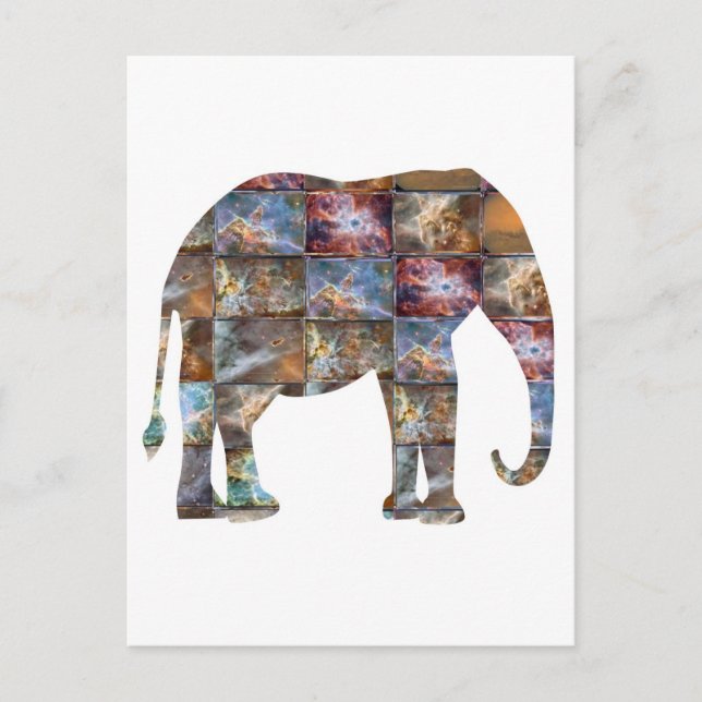 Majestic Friendly Animal: Elephant Marble Tiles Postkarte (Vorderseite)