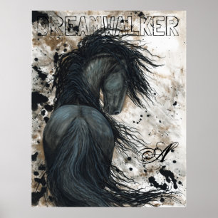 Majestic Friesian Black Stallion Horse von BiHrLe Poster