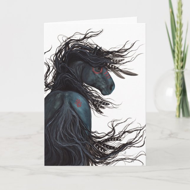 Majestic Friesian Horse Art von BiHrLe Karte (Vorderseite)