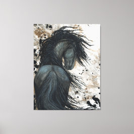 Majestic Friesian Horse by Bihrle Canvas Print Leinwanddruck