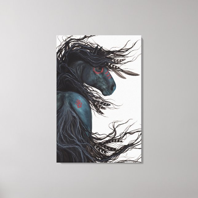 Majestic Friesian Horse by Bihrle Leinwanddruck (Vorderseite)