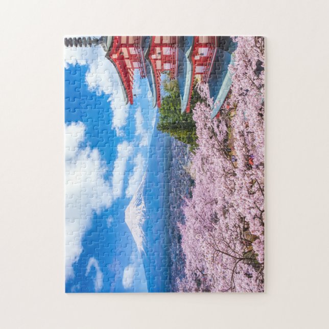 "Majestic Fuji from Chureito Pagoda  Puzzle (Vertikal)
