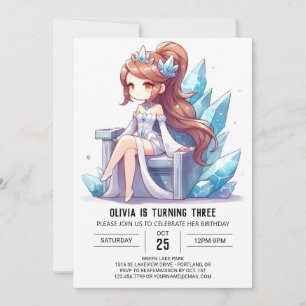 Majestic Fun Princess Birthday Einladung