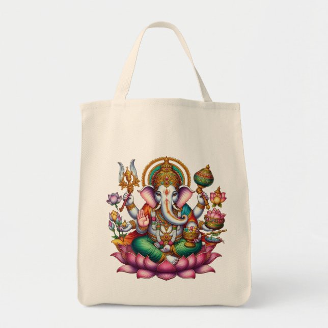 Majestic Ganesha Design Tragetasche (Vorne)