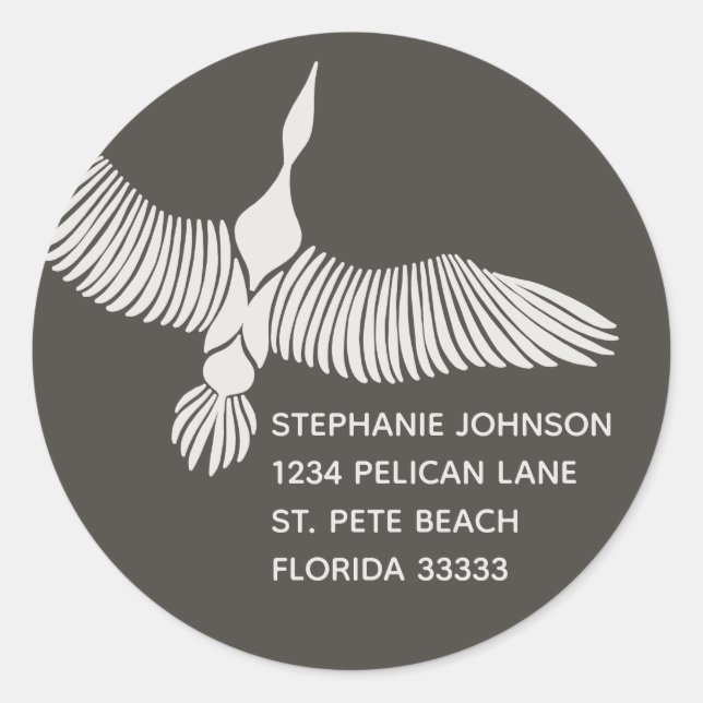 Majestic Gans Rücksendeadresse Runder Aufkleber (Vorderseite)