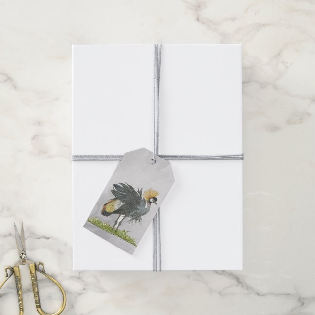 Majestic gefähred Gray Crowned Crane Geschenkanhänger (Mit Garn)