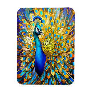 Majestic gestyltes Glass Peacock Art Nouveau Magnet
