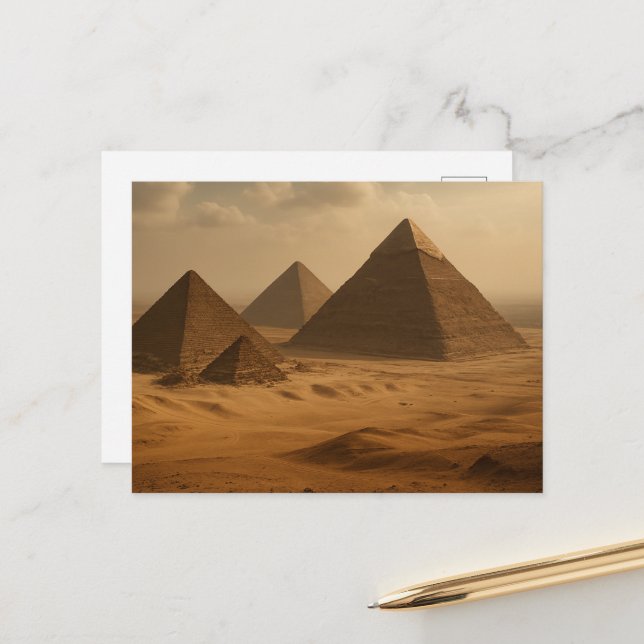 Majestic Giza Pyramids Ägyptische Postkarte (Vorderseite/Rückseite Beispiel)