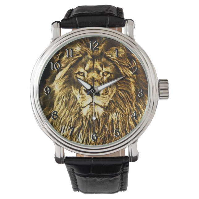 Majestic Gold Lion Armbanduhr (Vorderseite)
