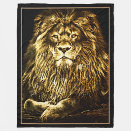Majestic Gold Lion Fleecedecke