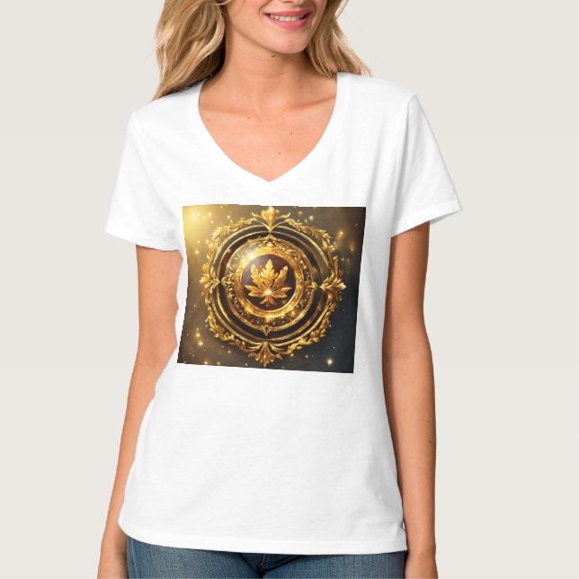 Majestic Golden Laurel Emblem T-Shirt (Vorderseite)