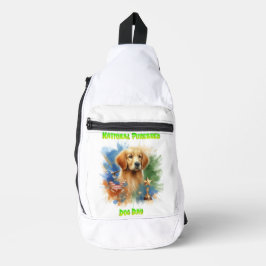 Majestic Golden Retriever mit Trophäe und Sternen Crossbody Bag