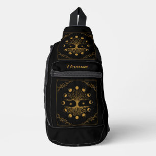 Majestic Golden Tree of Life Crossbody Bag