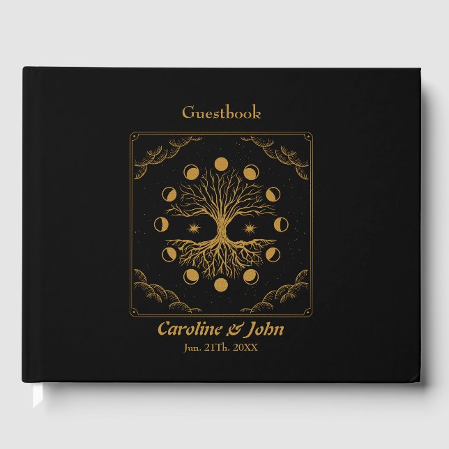 Majestic Golden Tree of Life Gästebuch (Vorderseite)